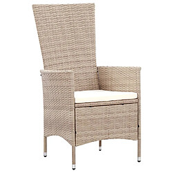 Maison Chic Salon de jardin 7 pcs avec coussins - Table et chaises d'extérieur - Mobilier/Meubles de jardin Moderne Résine tressée Beige -MN38486