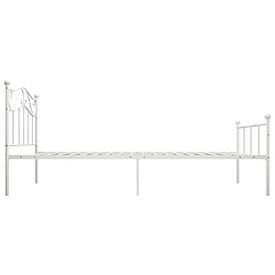 Avis vidaXL Cadre de lit sans matelas blanc métal 100x200 cm