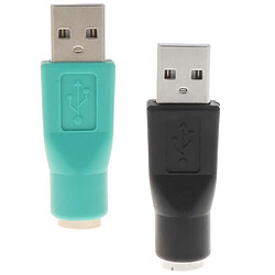 Acheter Adaptateur de remplacement de convertisseur USB mâle à femelle PS / 2 Teal