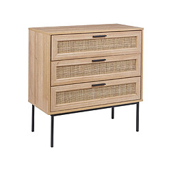 Beliani Commode 3 tiroirs en bois clair PASCO