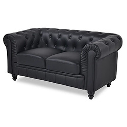 Canapé Chesterfield 2 Places Regency Noir