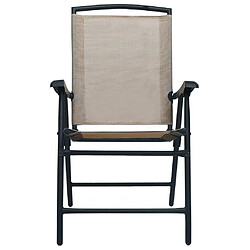 Avis Maison Chic Lot de 2 Chaises de jardin,Fauteuil d'extérieur pliables Textilène Taupe -MN37480