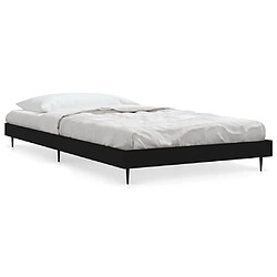 Maison Chic Lit adulte - Lit simple Cadre de lit,Structure du lit Contemporain noir 90x200 cm bois d'ingénierie -MN94582