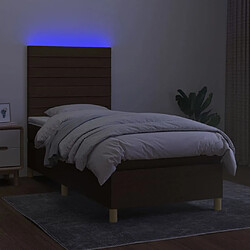 Avis vidaXL Sommier à lattes de lit et matelas et LED Marron foncé 80x200cm