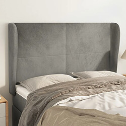 Maison Chic Tête de lit scandinave avec oreilles,meuble de chambre Gris clair 147x23x118/128 cm Velours -MN85076