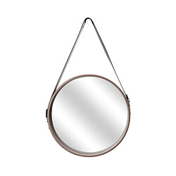 The Home Deco Factory Miroir rond avec anse en PU Barber 40 cm.