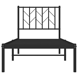 Acheter Vidaxl Cadre de lit métal avec tête de lit noir 75x190 cm