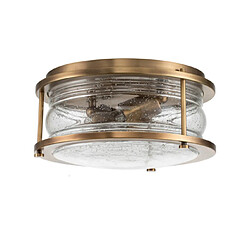 Elstead Lighting Plafonnier Salle de bains Kichler Acier,verre grainé transparent Laiton naturel pas cher