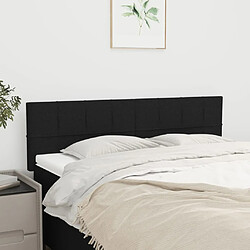 Maison Chic Lot de 2 Têtes de lit design pour chambre - Décoration de lit Noir 72x5x78/88 cm Tissu -MN93805