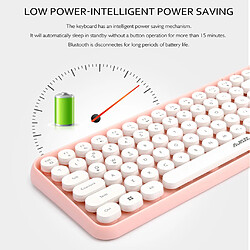 Ajazz 308i Clavier Sans Fil Bluetooth 84 Touches Touches Rondes Rose