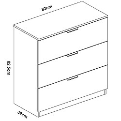 Avis Pegane Lit adulte, couchage 140x190 cm avec 4 tiroirs + commode haute avec 3 tiroirs coloris blanc