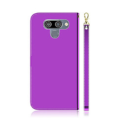 Avis Wewoo Housse Coque Etui à rabat horizontal en surface imitation miroir pour LG K50 avec fentes cartes et porte-cartes ainsi que portefeuille et lanière violet