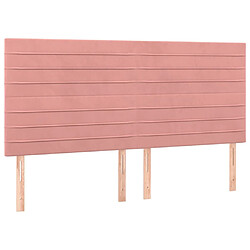 Maison Chic Lot de 4 Têtes de lit design pour chambre - Décoration de lit Rose 100x5x78/88 cm Velours -MN95435