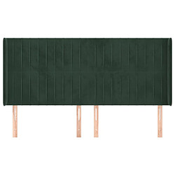 Avis Maison Chic Tête de lit moderne avec oreilles pour chambre - Décoration de lit Vert foncé 163x16x118/128 cm Velours -MN25475