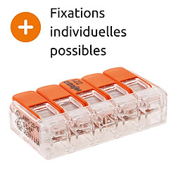 Acheter Lot de 3 bornes de raccordement S221 Compact - Connexion rapide - 5 conducteurs avec leviers 6mm² - orange - Wago