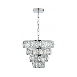 Luminaire Center Suspension Cerys Cristal,chrome poli 1 ampoule 29cm