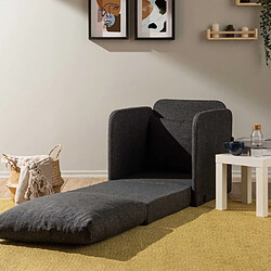 Hanah Home Fauteuil convertible en tissu Saga gris foncé.