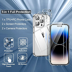 Coque Silicone Transparente + Verres Trempes et Protections Camera Arriere X2 Pour iPhone 14 Pro Max Little Boutik®