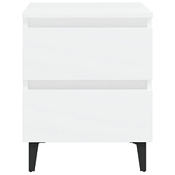 Avis vidaXL Tables de chevet 2 pcs blanc 40x35x50 cm bois d'ingénierie