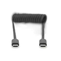 DIGITUS Ladekabel USB-C->USB-C Spiralkabel 1m schwarz