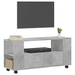 Avis Maison Chic Meuble TV scandinave - Banc TV pour salon gris béton 102x34,5x43 cm bois d'ingénierie -MN78223