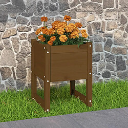 Maison Chic Jardinière,Bac à fleurs - pot de fleur Marron miel 40x40x52,5 cm Bois massif de pin -GKD78189