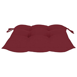 Acheter vidaXL Chaise à bascule avec coussin rouge bordeaux Bois de teck