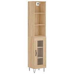 vidaXL Buffet haut Chêne sonoma 34,5x34x180 cm Bois d'ingénierie