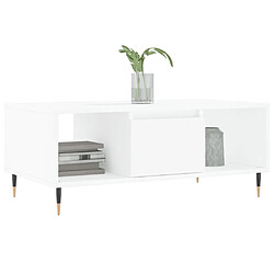 Avis Maison Chic Table basse,Table Console Table d'appoint, Table pour salon Blanc 90x50x36,5 cm Bois d'ingénierie -MN20984