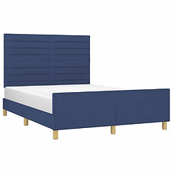 Avis Maison Chic Lit adulte - Cadre Structure de lit avec tête de lit Contemporain Bleu 140 x 200 cm Tissu -MN82328