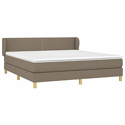 Avis Maison Chic Lit adulte- Lit + matelas,Sommier à lattes de lit avec matelas Taupe 160x200 cm Tissu -GKD79496