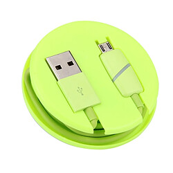 Wewoo Câble vert pour Samsung, HTC, Sony, Huawei, Xiaomi 1M Circular Bobbin Gift Box Style Micro USB à USB 2.0 de synchronisation de données avec LED, pas cher