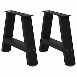 vidaXL Pieds de table basse forme de A 2 pcs noir 30x(30-31) cm acier