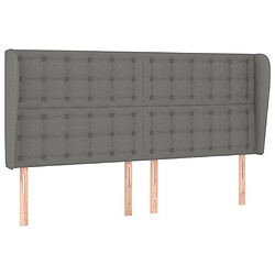 Maison Chic Tête de lit scandinave avec oreilles,meuble de chambre Gris foncé 163x23x118/128 cm Tissu -MN71618