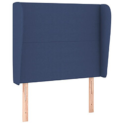 Maison Chic Tête de lit scandinave avec oreilles,meuble de chambre Bleu 93x23x118/128 cm Tissu -MN92865