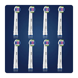 Oral-B 3D White Brossette Avec CleanMaximiser, 8