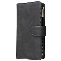 Wewoo Housse Coque Etui à rabat horizontal multifonctionnel rétro pour iPhone XR avec étui en cuir fente carteporte-document et portefeuille fermeture à glissière et cadre photo et lanière noir