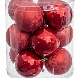 Avis BigBuy Christmas Boules de Noël Rouge Plastique 8 x 8 x 8 cm (12 Unités)