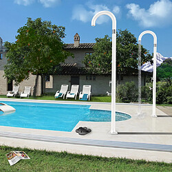 Acheter Douche extérieure de jardin au design moderne avec mélangeur Arkema Design Funny Yin T125, Couleur: Blanc