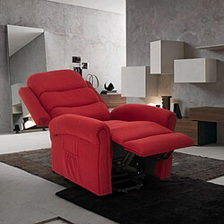 LE ROI DU RELAX Fauteuil électrique de relaxation massage et chauffage avec roues Victoria, Couleur: Bordeaux