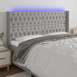 Maison Chic Tête de lit scandinave à LED,meuble de chambre Gris clair 203x16x118/128 cm Tissu -MN88749