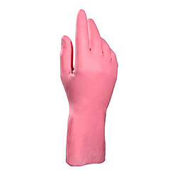 Gants de ménage Mapa latex poudré rose Vital 115 - Taille 9 - Lot de 10