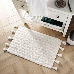 Douceur D'Interieur Tapis de bain Manteca en coton tufté - 50 x 80 cm - Blanc