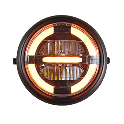 Projecteur D'ampoule De Phare Halo LED Rond Pour Moto 7.4 Pouces Pour Harley Jaune