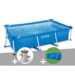 Kit piscine tubulaire rectangulaire Intex 3,00 x 2,00 x 0,75 m + Filtration à cartouche + Bâche à bulles