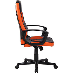 Decoshop26 Fauteuil de bureau gaming chaise gamer sur roulettes en synthétique et maille noir et orange BUR10619