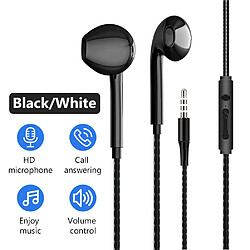 GUPBOO Écouteurs stéréo filaires intra-auriculaires Bass 3,5 mm Écouteurs sport pour Smartphones Casque filaire avec micro intégré