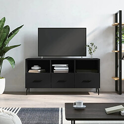 vidaXL Meuble TV noir 102x36x50 cm bois d'ingénierie