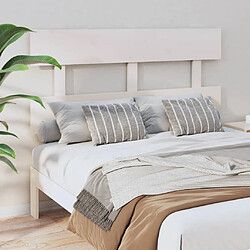 Maison Chic Tête de lit scandinave,Meuble de chambre Blanc 124x3x81 cm Bois massif de pin -MN87595