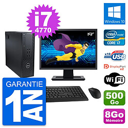 PC Dell T1700 SFF Ecran 19" Intel i7-4770 RAM 8Go Disque 500Go Windows 10 Wifi - Occasion